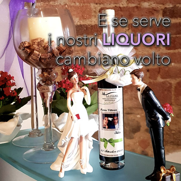 Liquori con etichette personalizzate